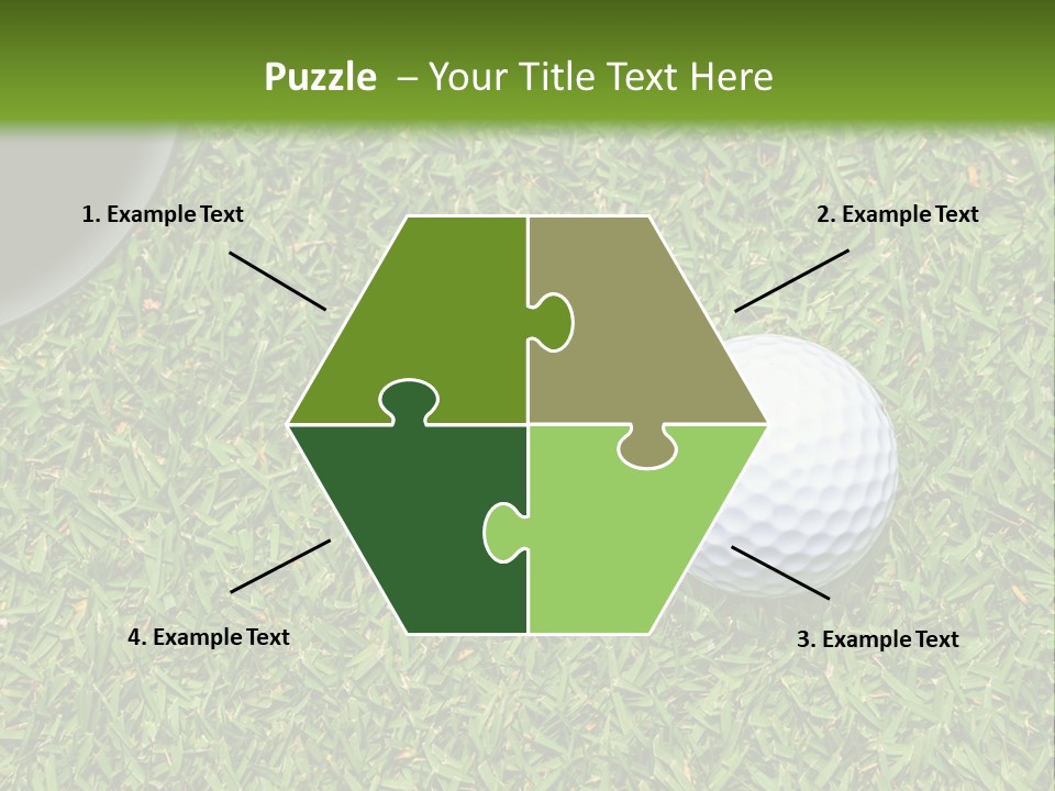 A Golf Ball On The Green Grass Powerpoint Template PowerPoint Template
