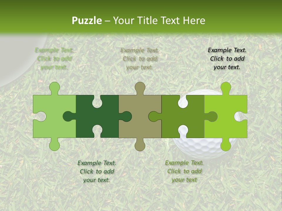 A Golf Ball On The Green Grass Powerpoint Template PowerPoint Template