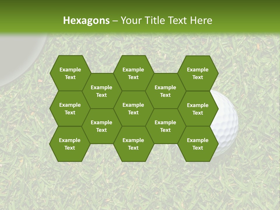 A Golf Ball On The Green Grass Powerpoint Template PowerPoint Template