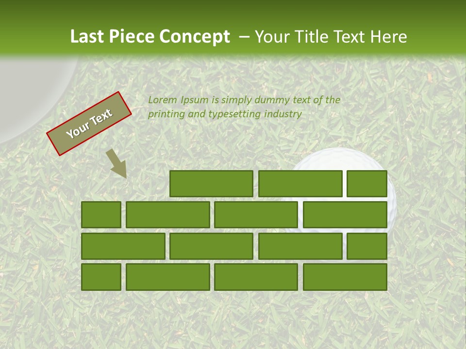 A Golf Ball On The Green Grass Powerpoint Template PowerPoint Template