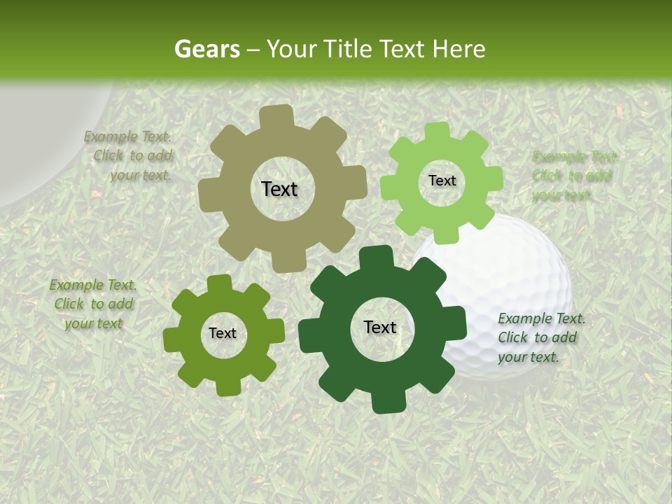 A Golf Ball On The Green Grass Powerpoint Template PowerPoint Template