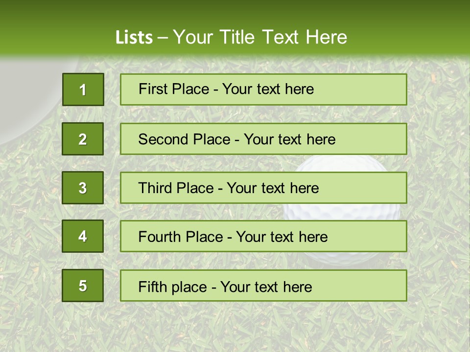A Golf Ball On The Green Grass Powerpoint Template PowerPoint Template
