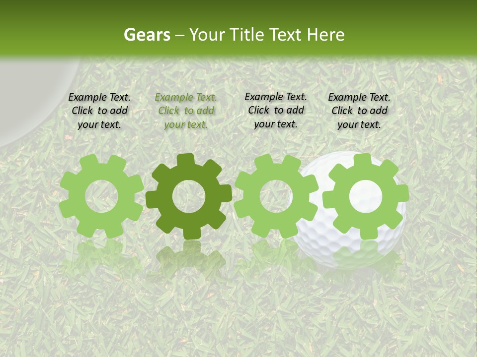 A Golf Ball On The Green Grass Powerpoint Template PowerPoint Template