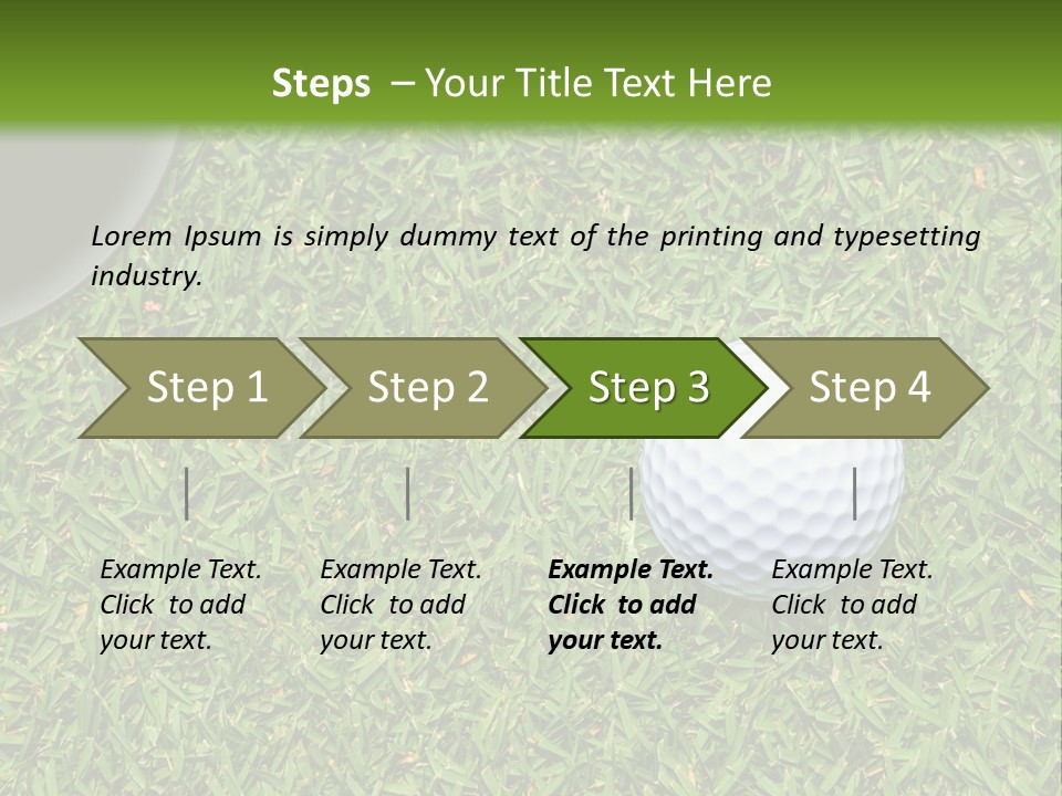 A Golf Ball On The Green Grass Powerpoint Template PowerPoint Template
