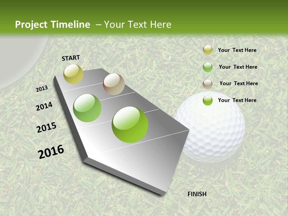 A Golf Ball On The Green Grass Powerpoint Template PowerPoint Template
