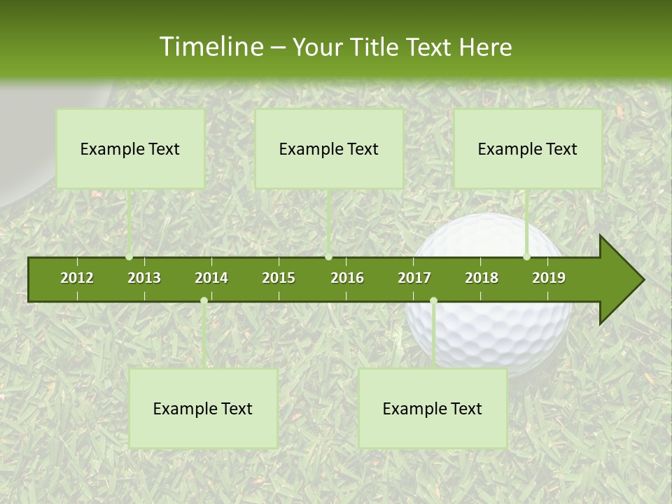 A Golf Ball On The Green Grass Powerpoint Template PowerPoint Template