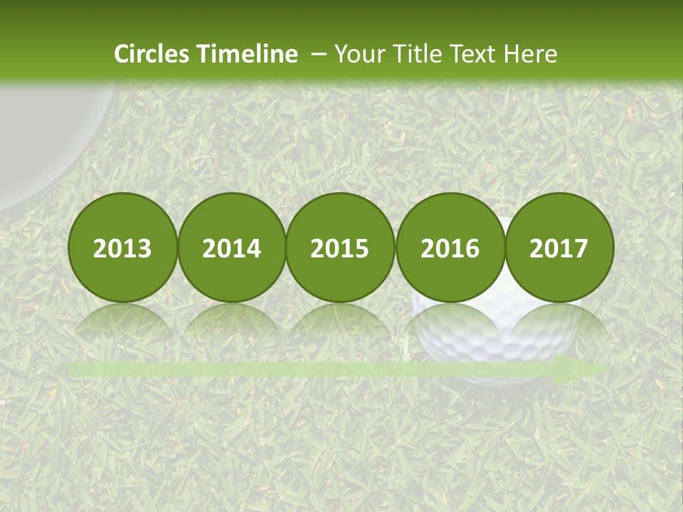 A Golf Ball On The Green Grass Powerpoint Template PowerPoint Template