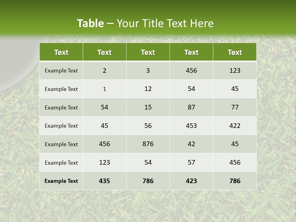 A Golf Ball On The Green Grass Powerpoint Template PowerPoint Template