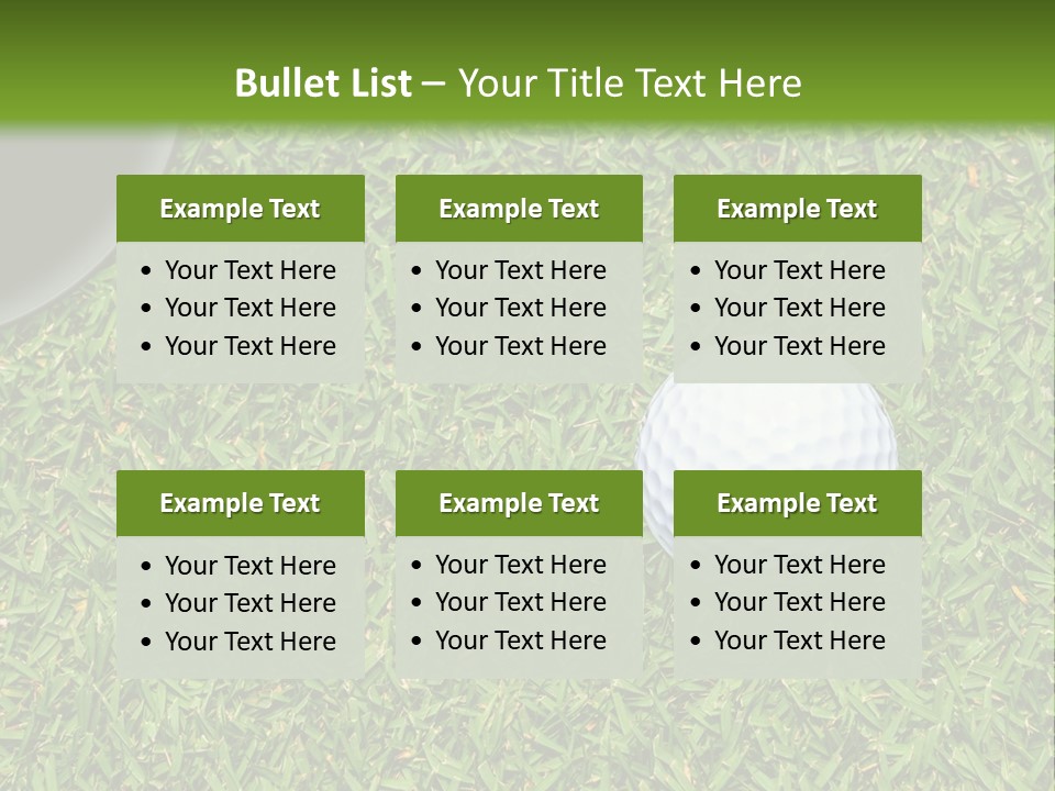 A Golf Ball On The Green Grass Powerpoint Template PowerPoint Template