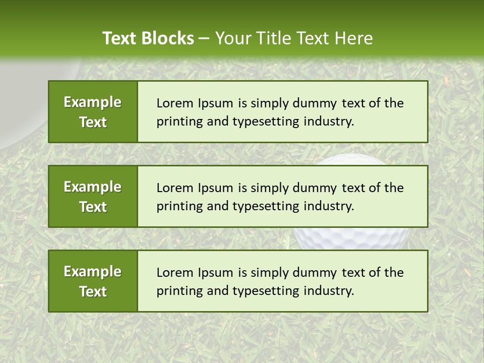A Golf Ball On The Green Grass Powerpoint Template PowerPoint Template