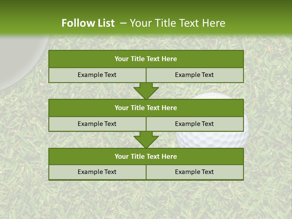 A Golf Ball On The Green Grass Powerpoint Template PowerPoint Template