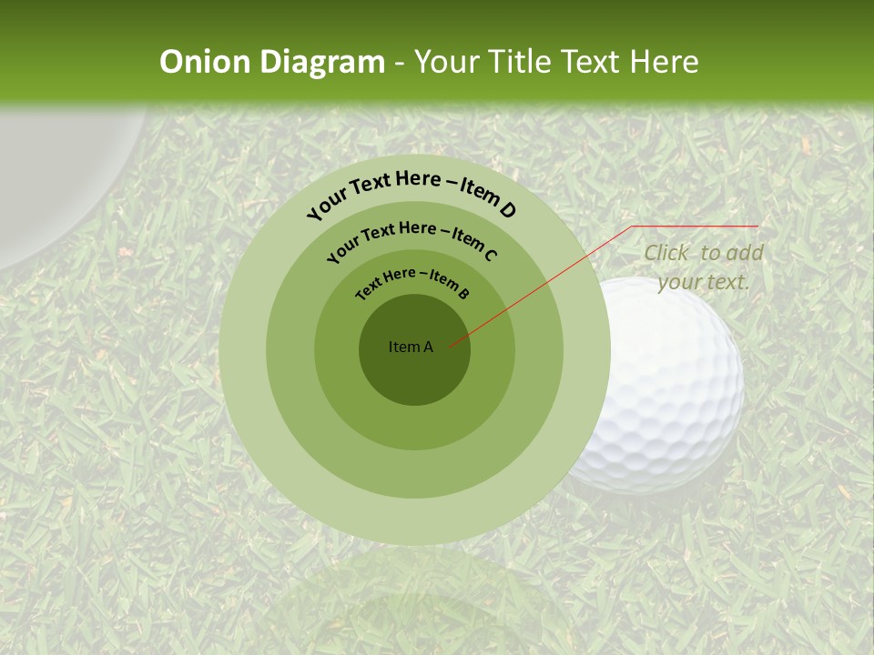 A Golf Ball On The Green Grass Powerpoint Template PowerPoint Template
