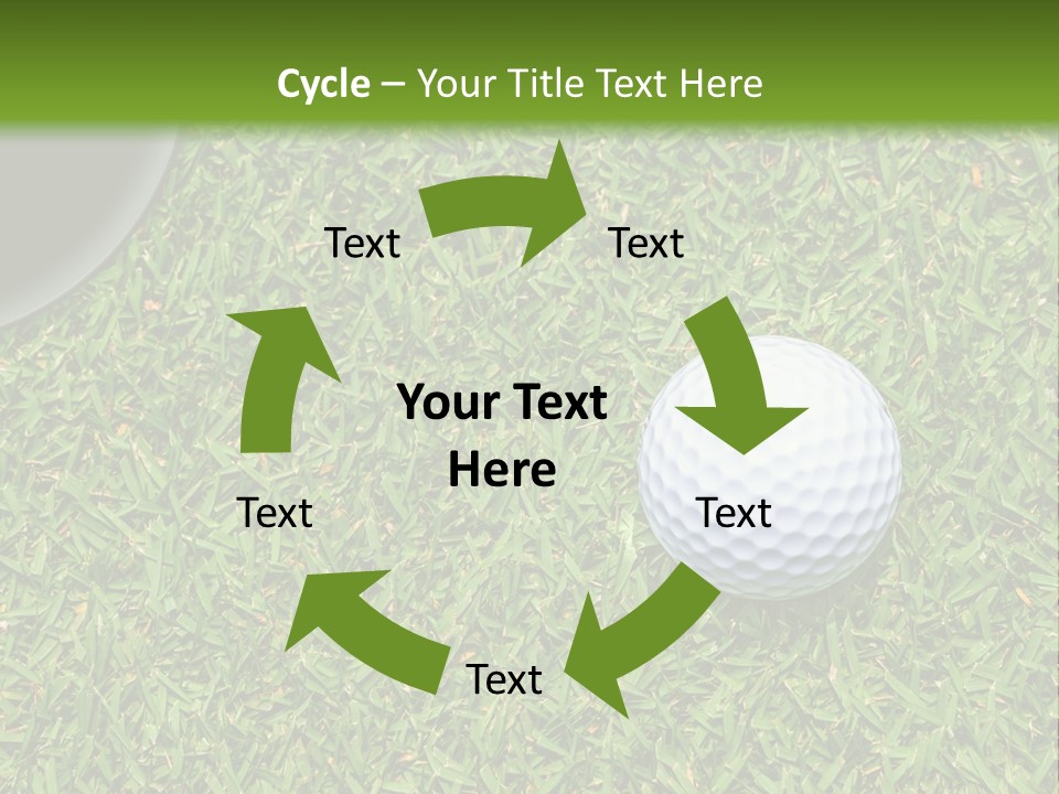 A Golf Ball On The Green Grass Powerpoint Template PowerPoint Template