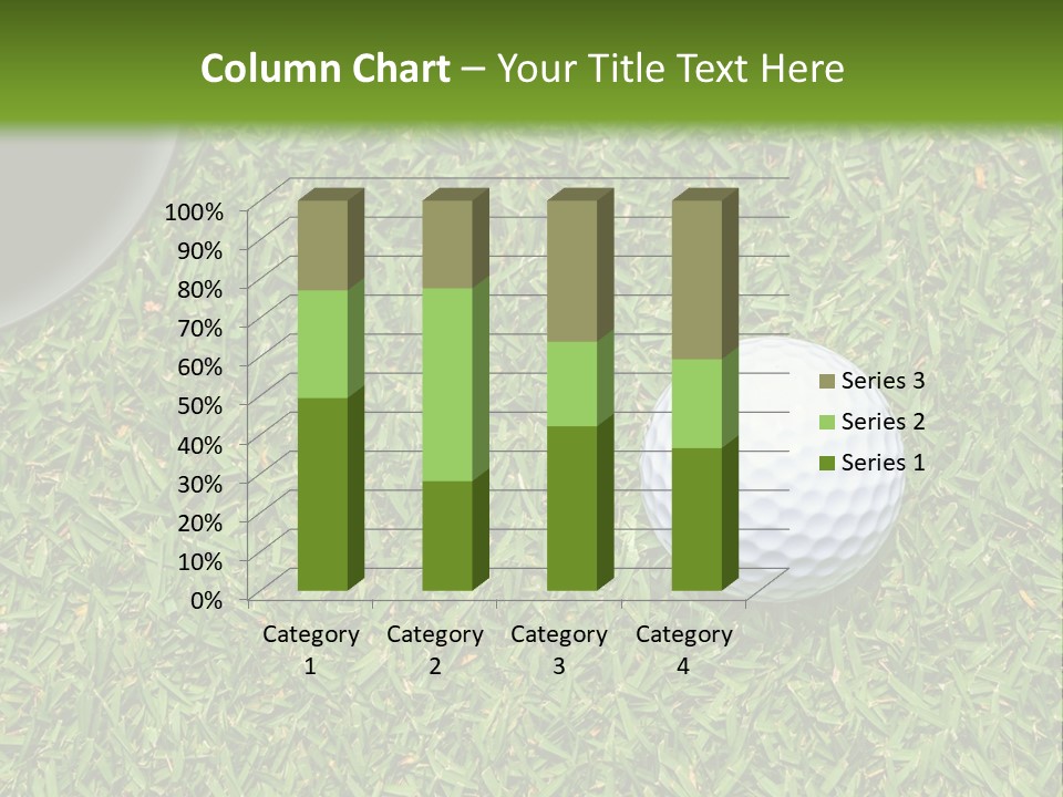 A Golf Ball On The Green Grass Powerpoint Template PowerPoint Template
