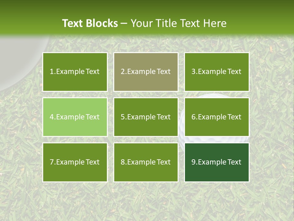 A Golf Ball On The Green Grass Powerpoint Template PowerPoint Template