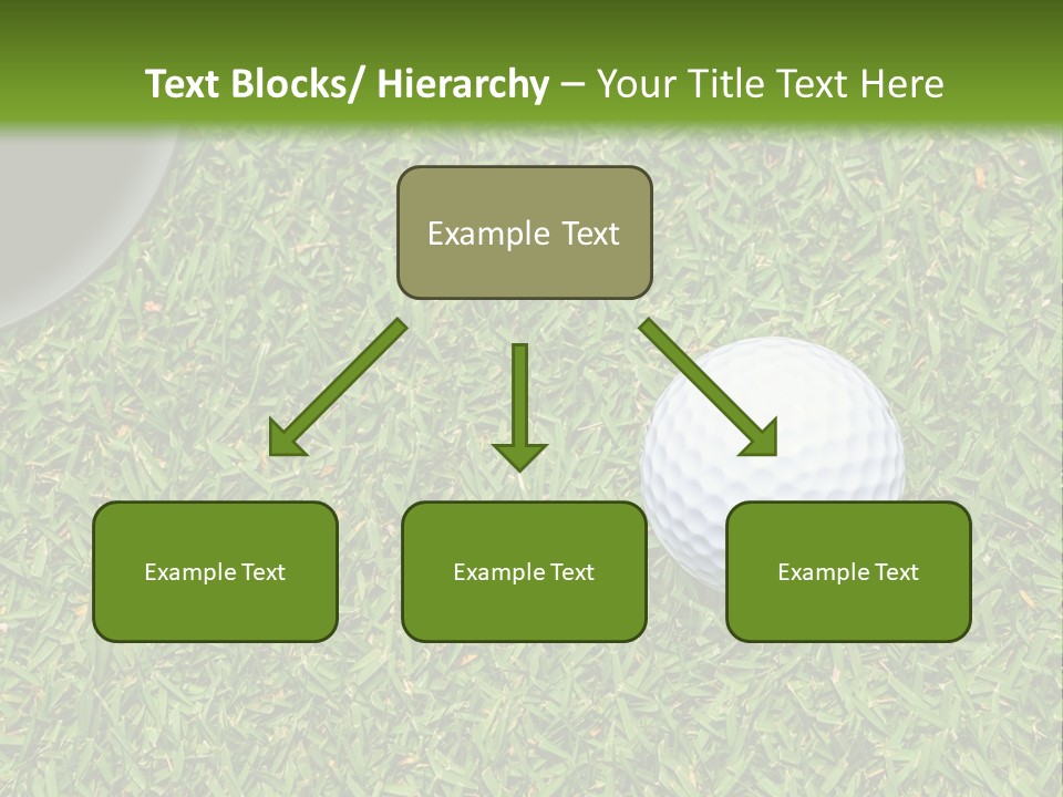 A Golf Ball On The Green Grass Powerpoint Template PowerPoint Template