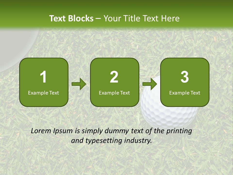 A Golf Ball On The Green Grass Powerpoint Template PowerPoint Template