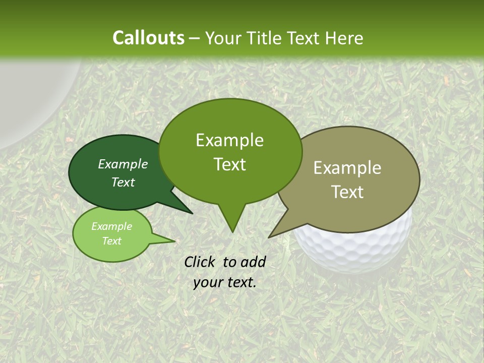 A Golf Ball On The Green Grass Powerpoint Template PowerPoint Template