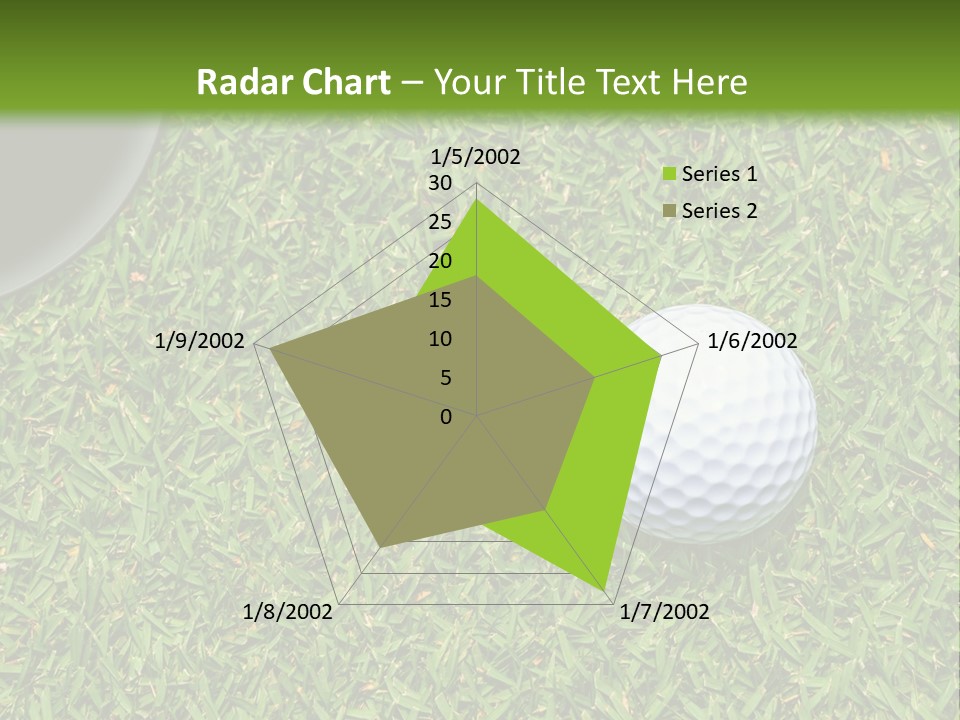 A Golf Ball On The Green Grass Powerpoint Template PowerPoint Template