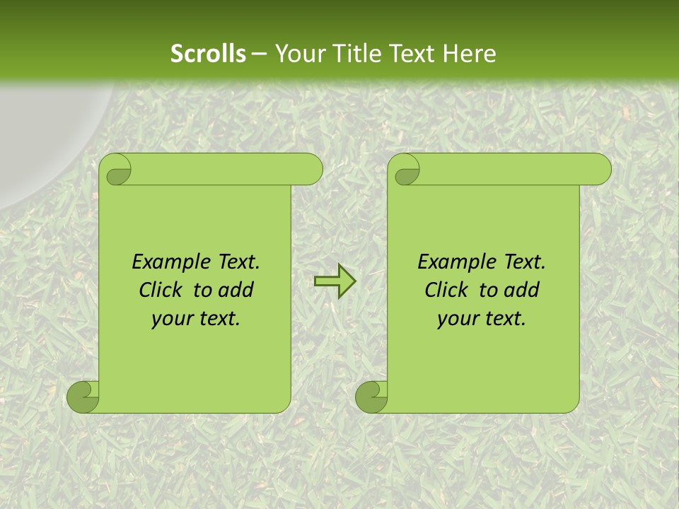 A Golf Ball On The Green Grass Powerpoint Template PowerPoint Template
