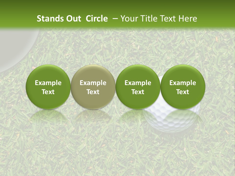 A Golf Ball On The Green Grass Powerpoint Template PowerPoint Template