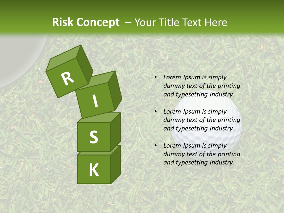 A Golf Ball On The Green Grass Powerpoint Template PowerPoint Template