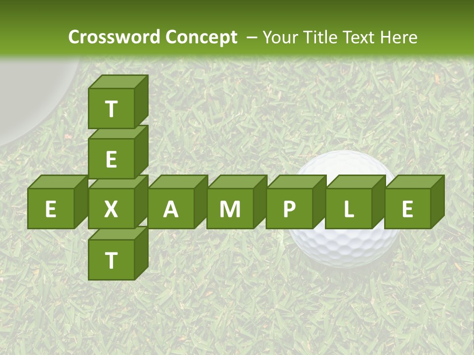 A Golf Ball On The Green Grass Powerpoint Template PowerPoint Template