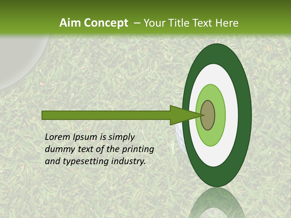 A Golf Ball On The Green Grass Powerpoint Template PowerPoint Template
