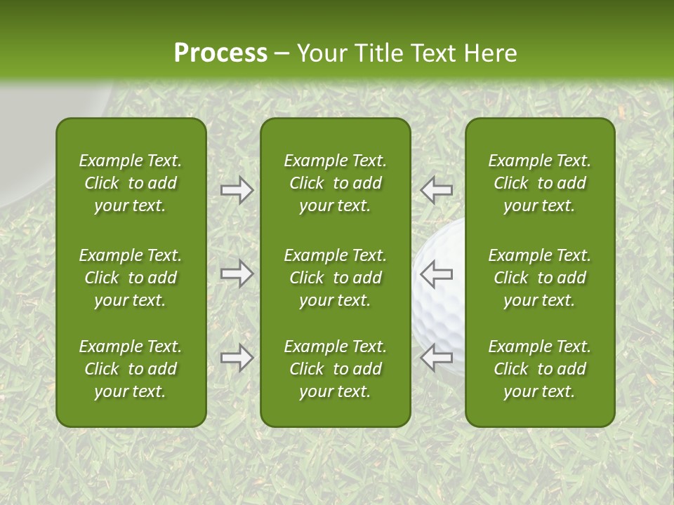 A Golf Ball On The Green Grass Powerpoint Template PowerPoint Template