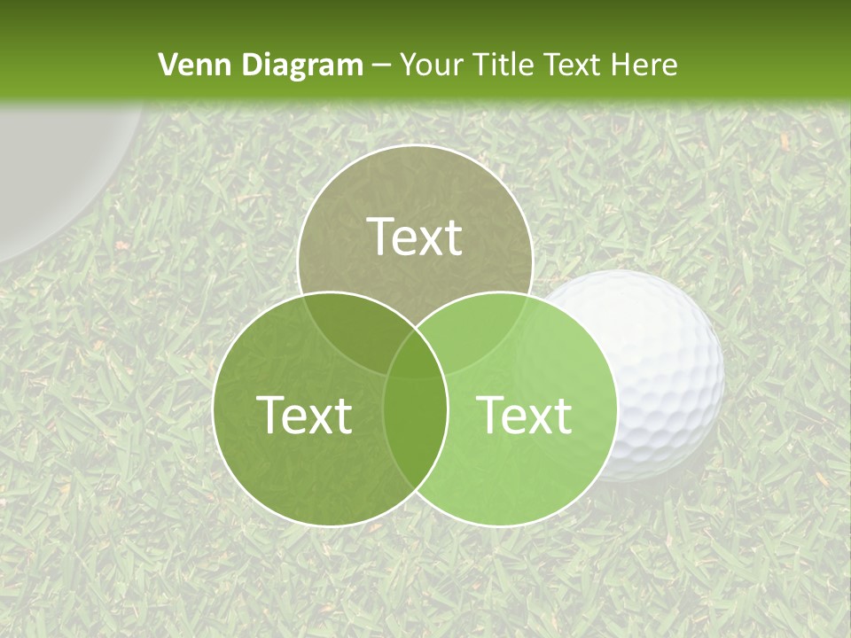 A Golf Ball On The Green Grass Powerpoint Template PowerPoint Template