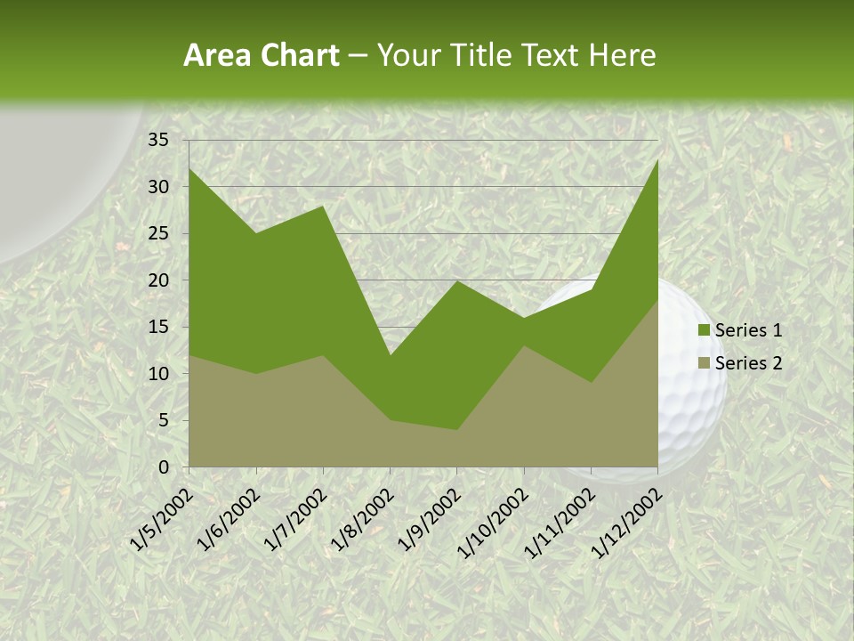 A Golf Ball On The Green Grass Powerpoint Template PowerPoint Template