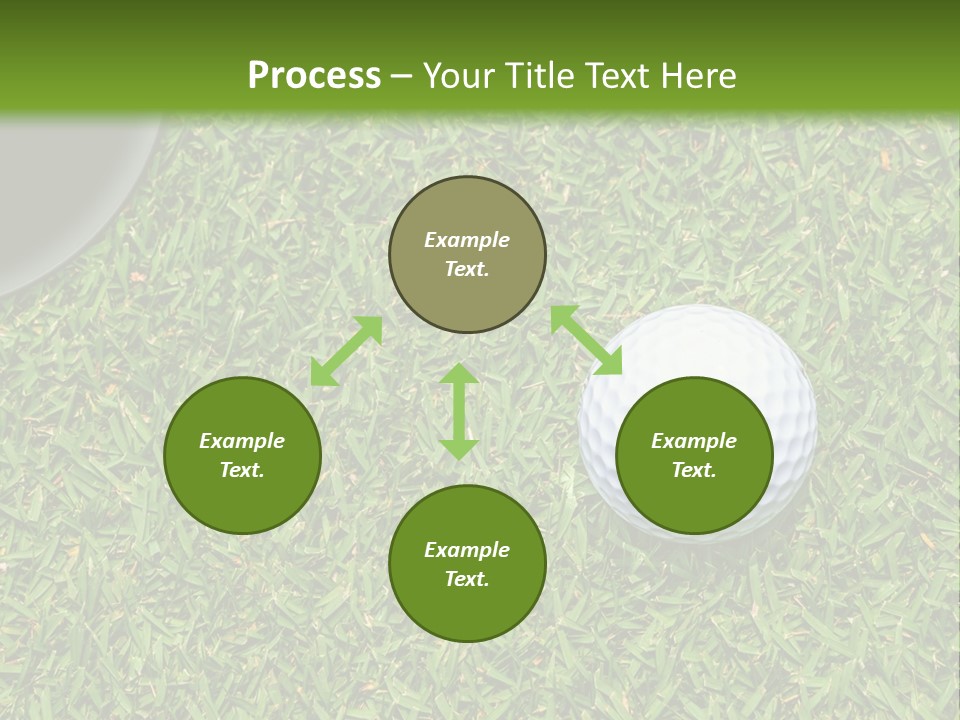 A Golf Ball On The Green Grass Powerpoint Template PowerPoint Template