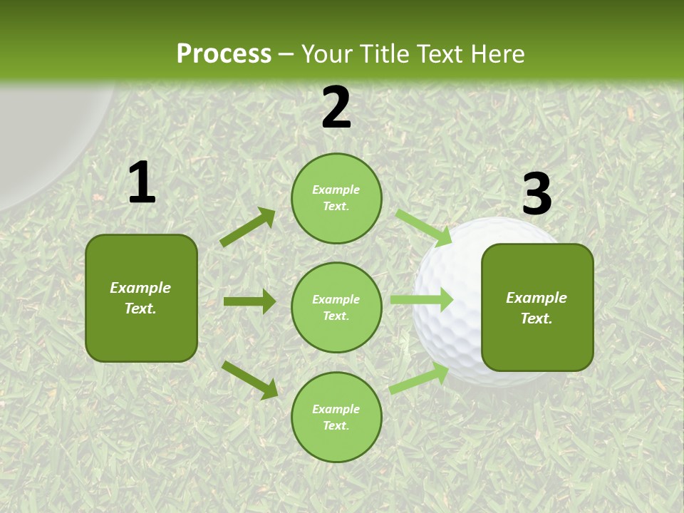 A Golf Ball On The Green Grass Powerpoint Template PowerPoint Template