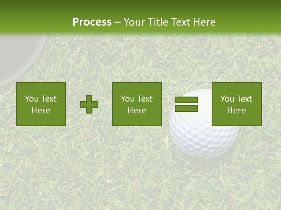 A Golf Ball On The Green Grass Powerpoint Template PowerPoint Template