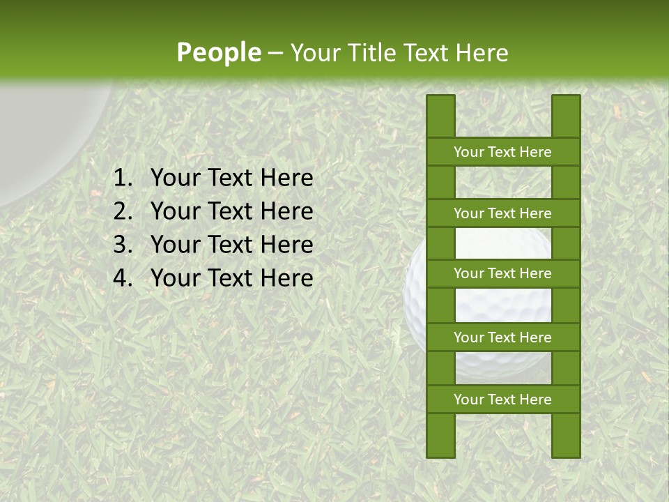 A Golf Ball On The Green Grass Powerpoint Template PowerPoint Template