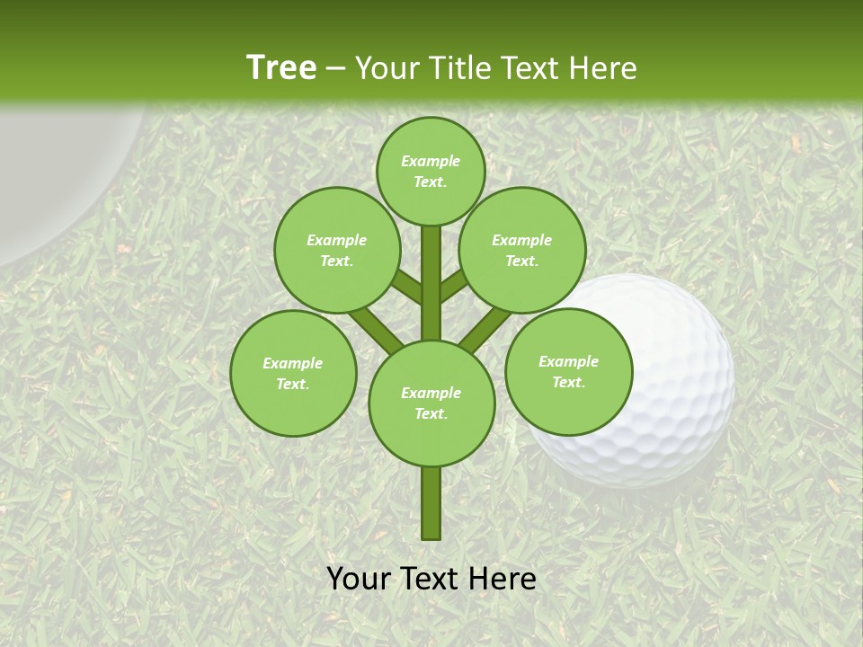 A Golf Ball On The Green Grass Powerpoint Template PowerPoint Template