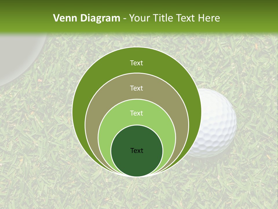 A Golf Ball On The Green Grass Powerpoint Template PowerPoint Template