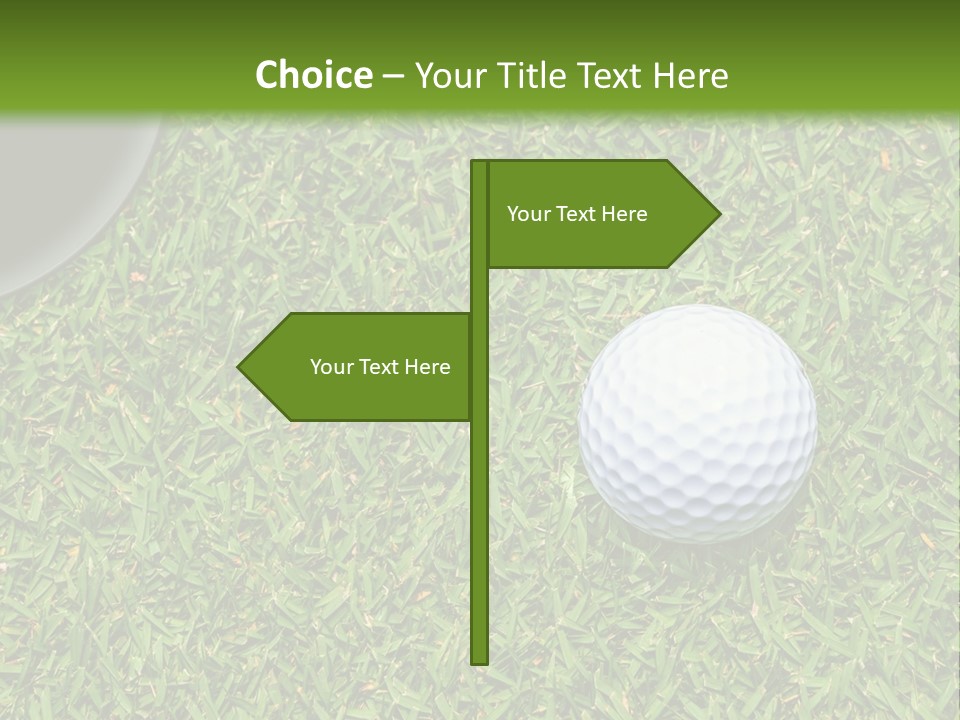 A Golf Ball On The Green Grass Powerpoint Template PowerPoint Template