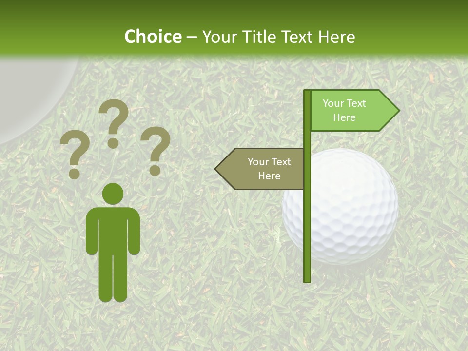 A Golf Ball On The Green Grass Powerpoint Template PowerPoint Template