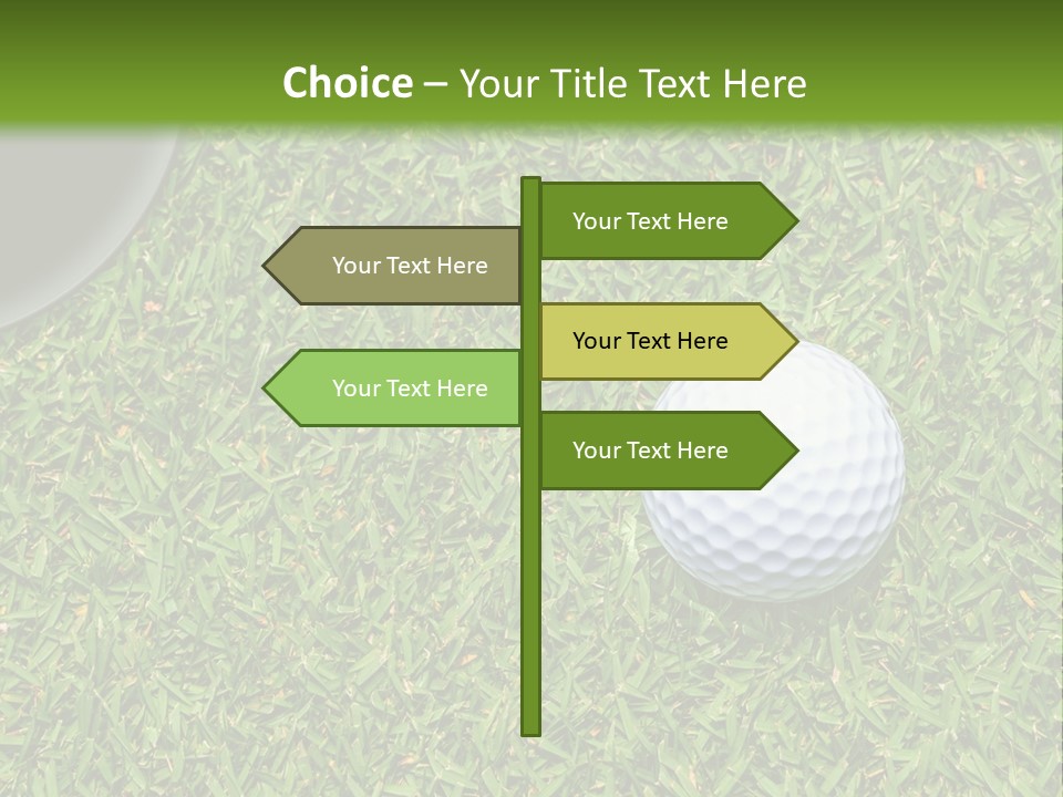 A Golf Ball On The Green Grass Powerpoint Template PowerPoint Template