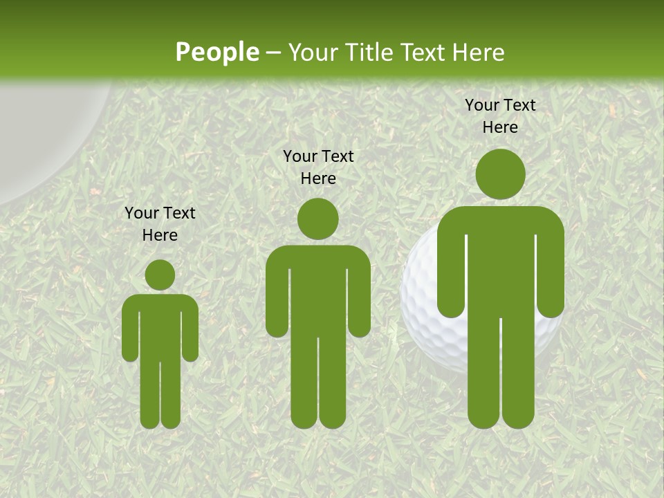A Golf Ball On The Green Grass Powerpoint Template PowerPoint Template