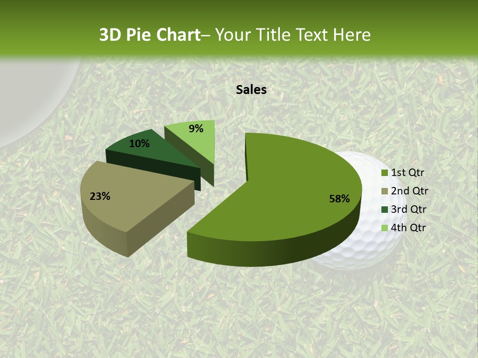 A Golf Ball On The Green Grass Powerpoint Template PowerPoint Template