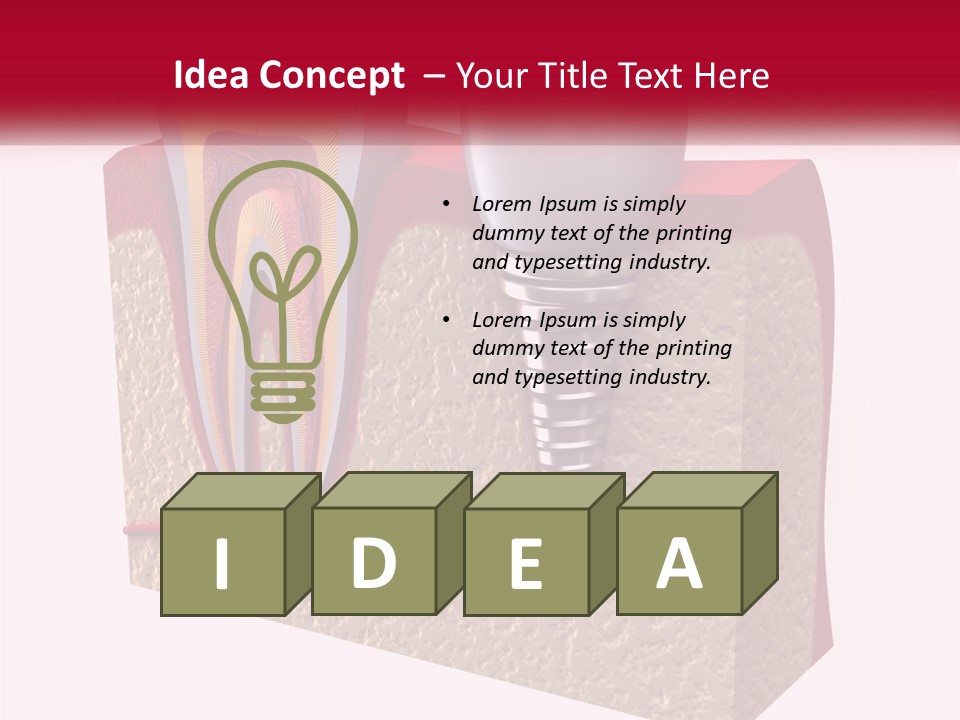 A Tooth With A Dental Implant On Top Of It PowerPoint Template