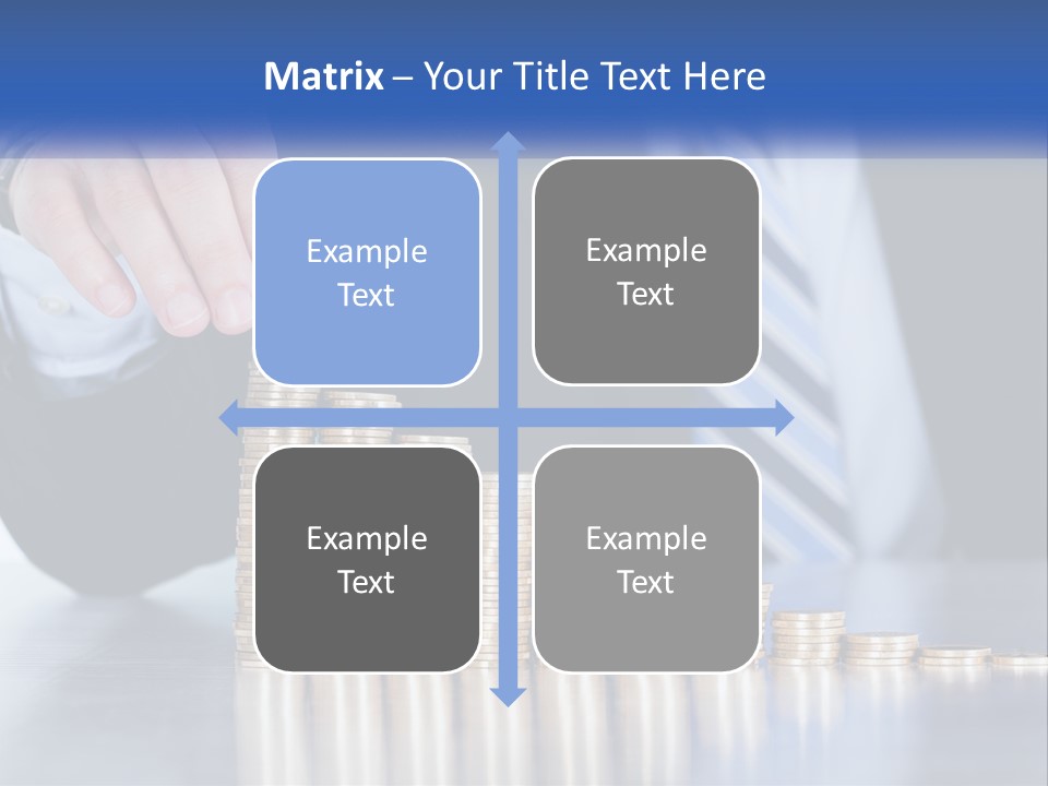 A Business Man Stacking Coins On Top Of A Table PowerPoint Template