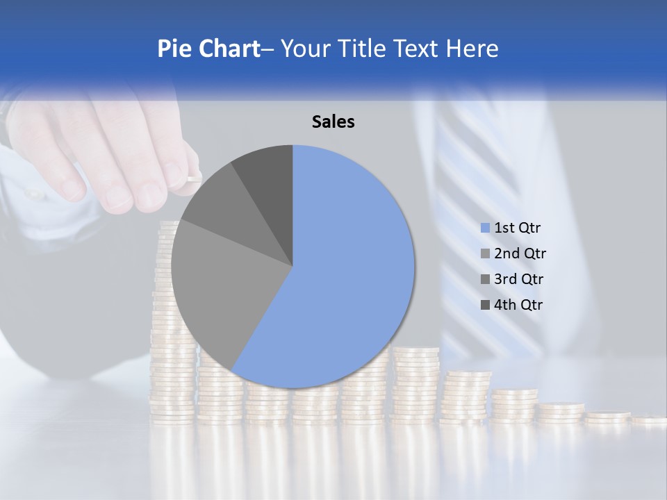 A Business Man Stacking Coins On Top Of A Table PowerPoint Template