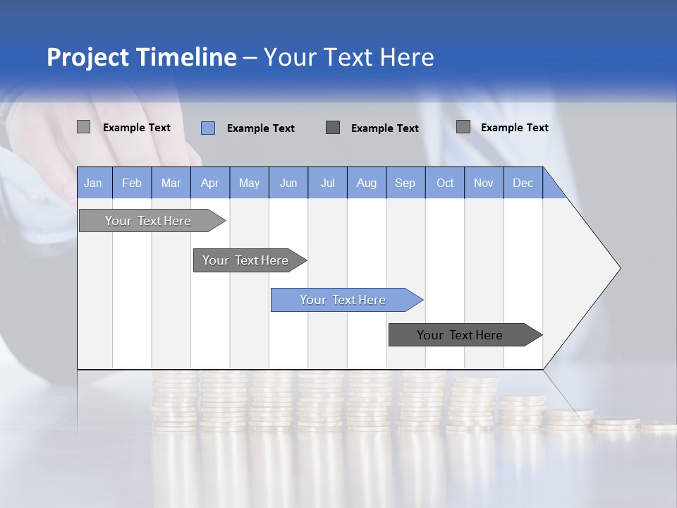 A Business Man Stacking Coins On Top Of A Table PowerPoint Template