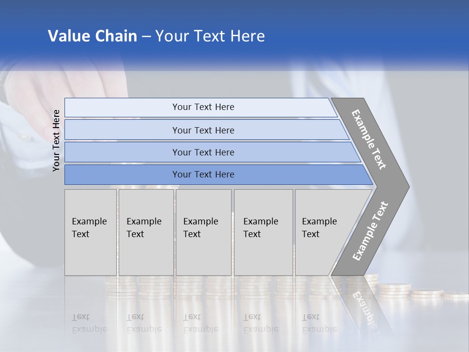 A Business Man Stacking Coins On Top Of A Table PowerPoint Template