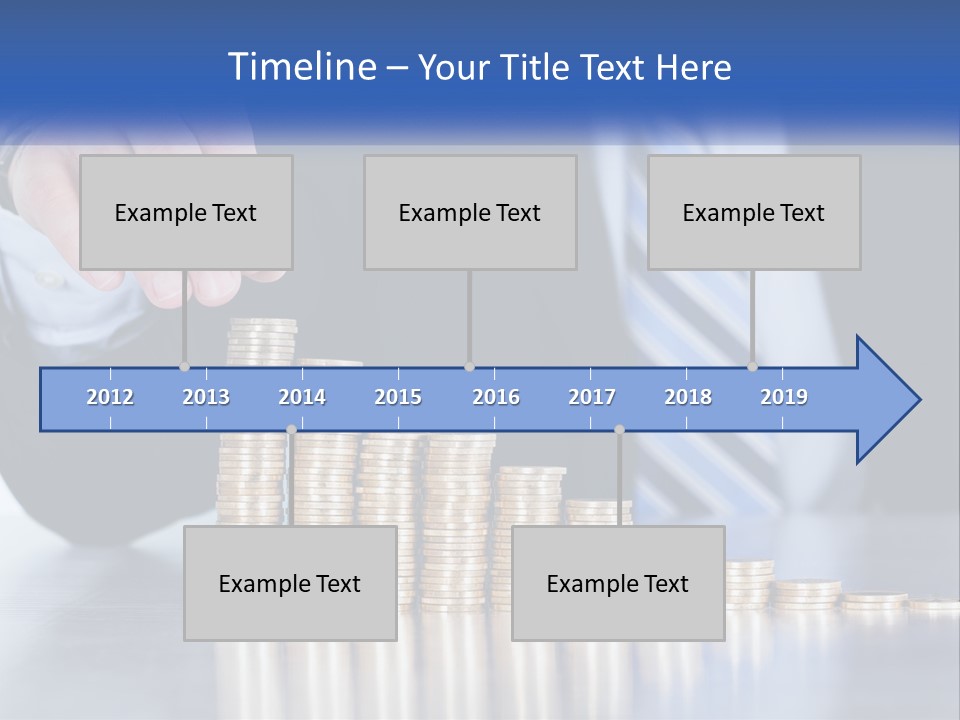 A Business Man Stacking Coins On Top Of A Table PowerPoint Template