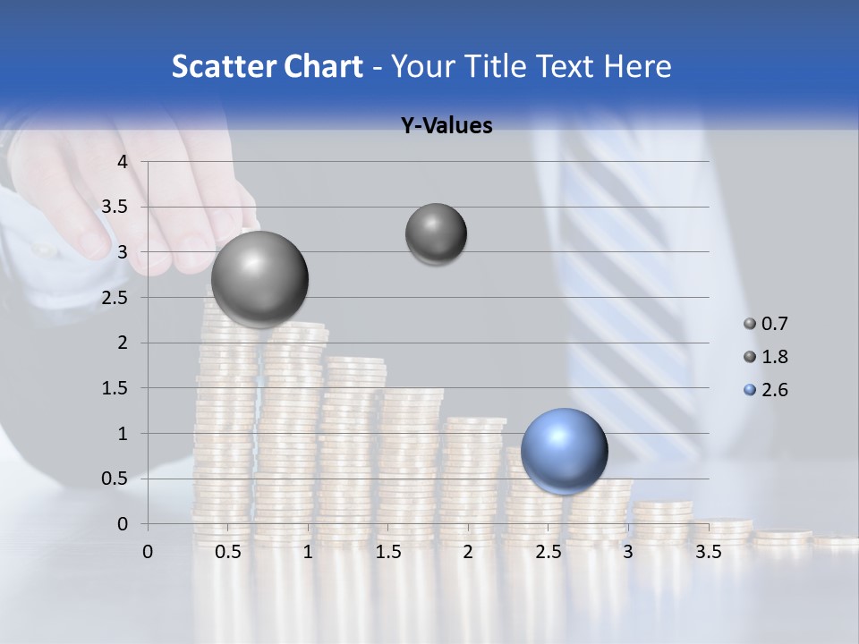 A Business Man Stacking Coins On Top Of A Table PowerPoint Template