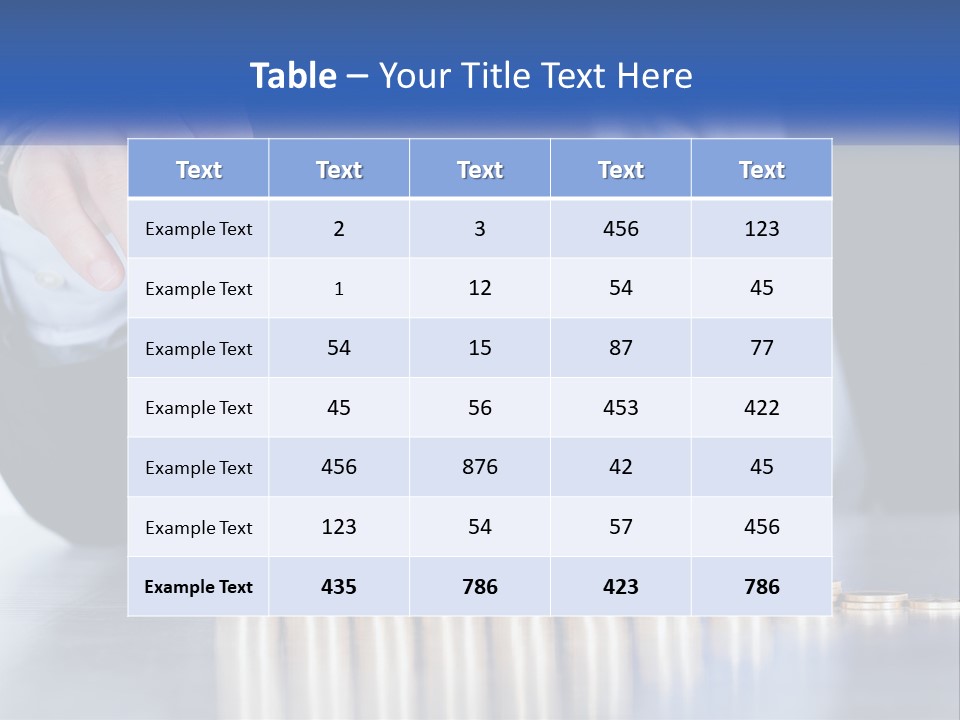 A Business Man Stacking Coins On Top Of A Table PowerPoint Template